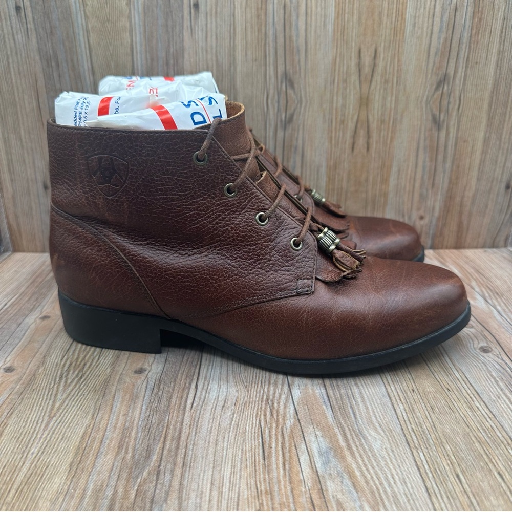 Ariat Brown Leather Lace Up Ankle Boots Womens Size 8.5